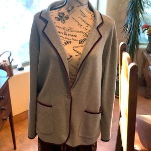 J Crew Gray Reimagined Sweater Blazer Size Large